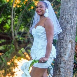 Fashion Nova Elegant White Mini Wedding Dress